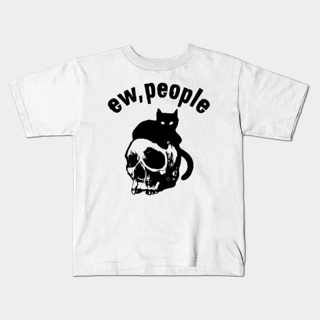 Skull and Cat ew People Kids T-Shirt by RoseKinh